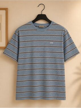 Vans Blue Striped Short Sleeve Tee